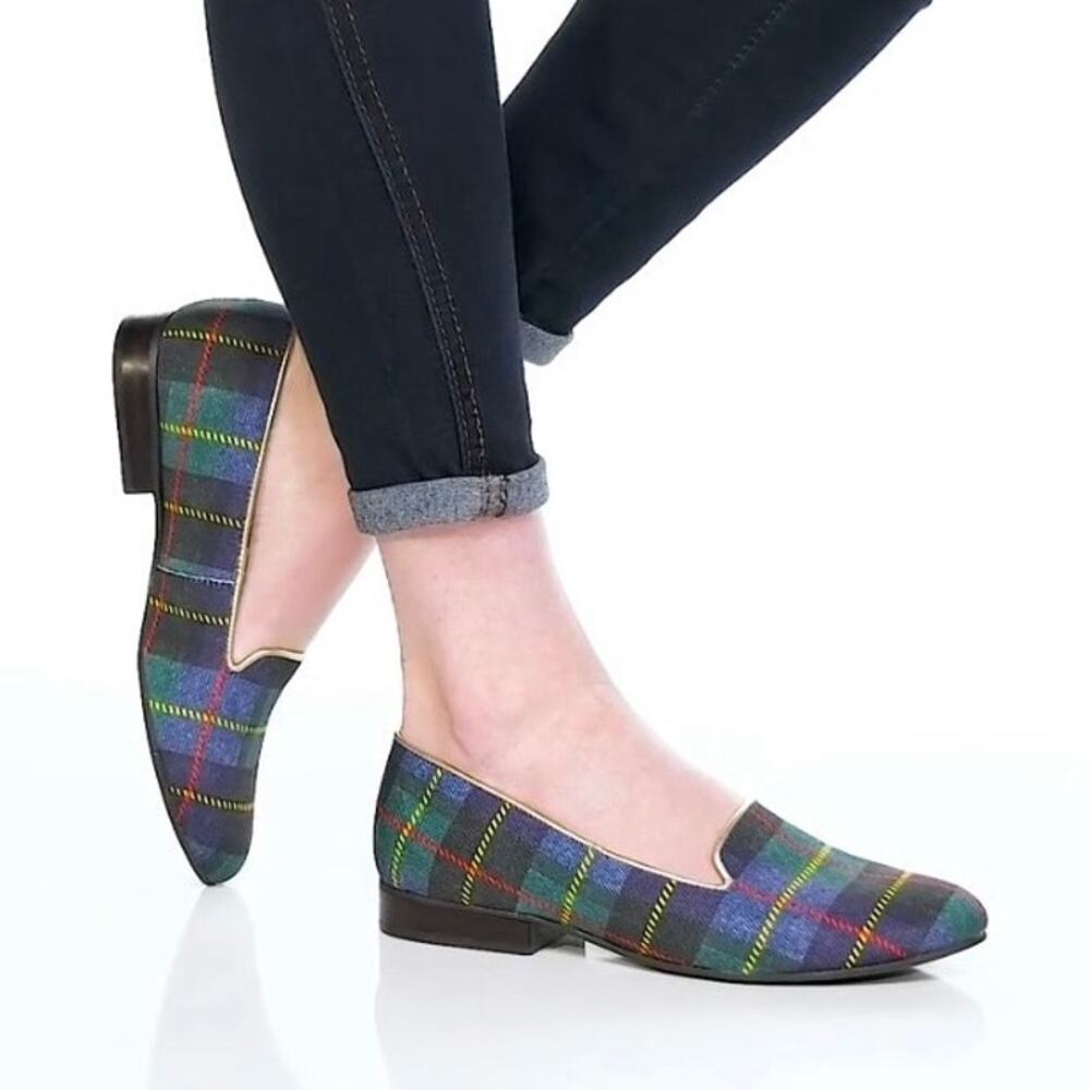 Jack Rogers Ginny Plaid Slip On Loafers Size 7.5M